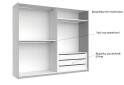 Skriňa s posuvnými dverami 2,5x2,1m (Dvere Lesklé Biele/Zrkadlo), séria N Family - Fotografia 9 Fotografia 9 - Skriňa s posuvnými dverami 2,5x2,1m (Dvere Lesklé Biele/Zrkadlo), séria N Family