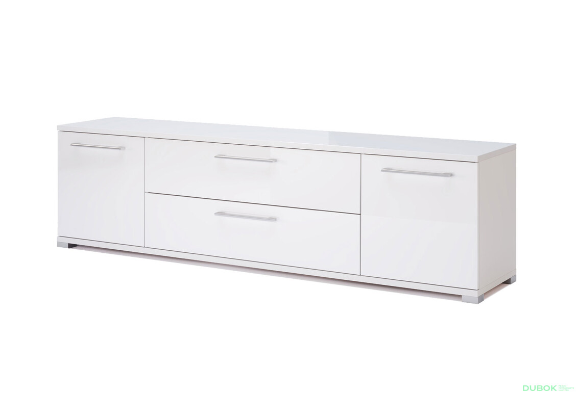 TV stolík 1,9 m biely lesk Family