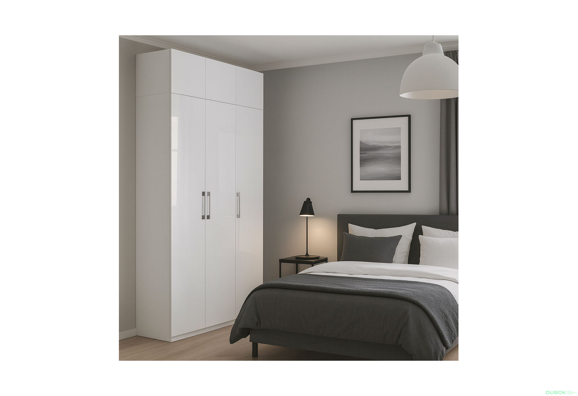 Fotografia 4 - Skriňa 3-dverová bez zrkadiel + Antresol 3-dverový, séria N biela Family