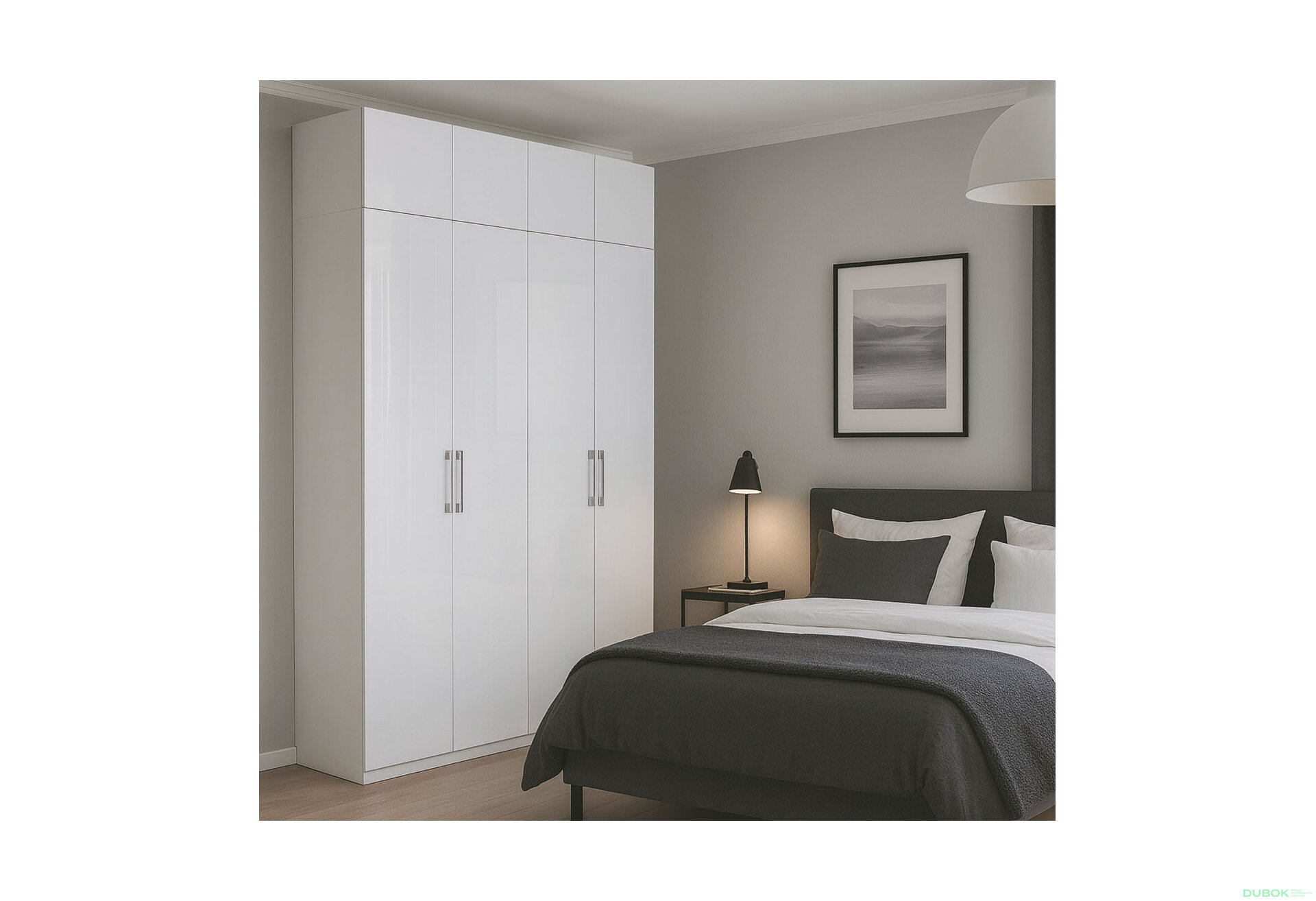 Fotografia 4 - Skriňa 4dv bez zrkadiel + Antresol 4 dv, séria N biela Family