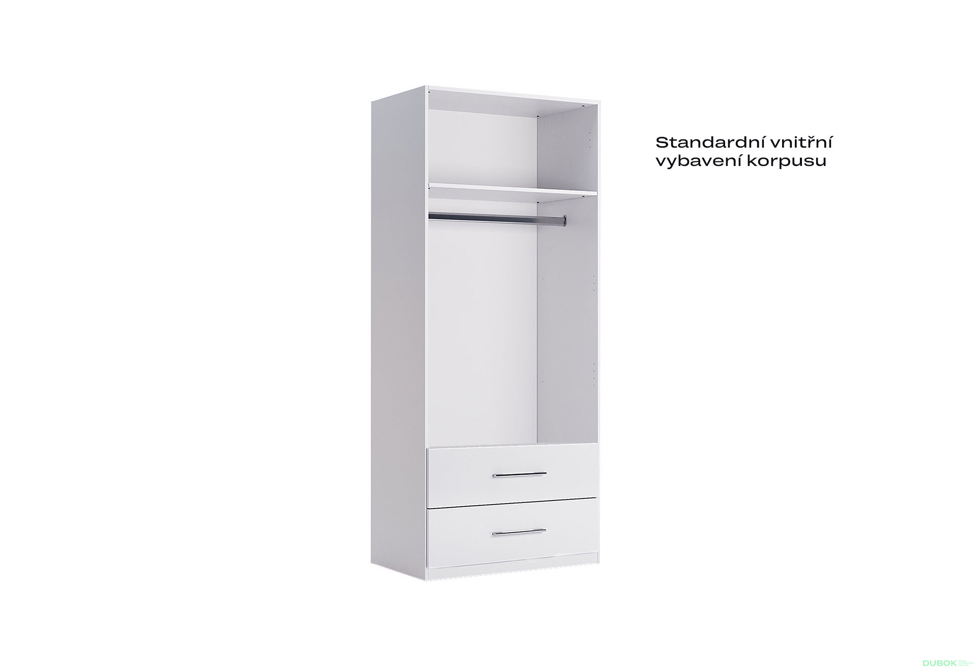 Fotografia 5 - Skriňa 2dv 2šu bez zrkadiel, séria N biely lesk Family