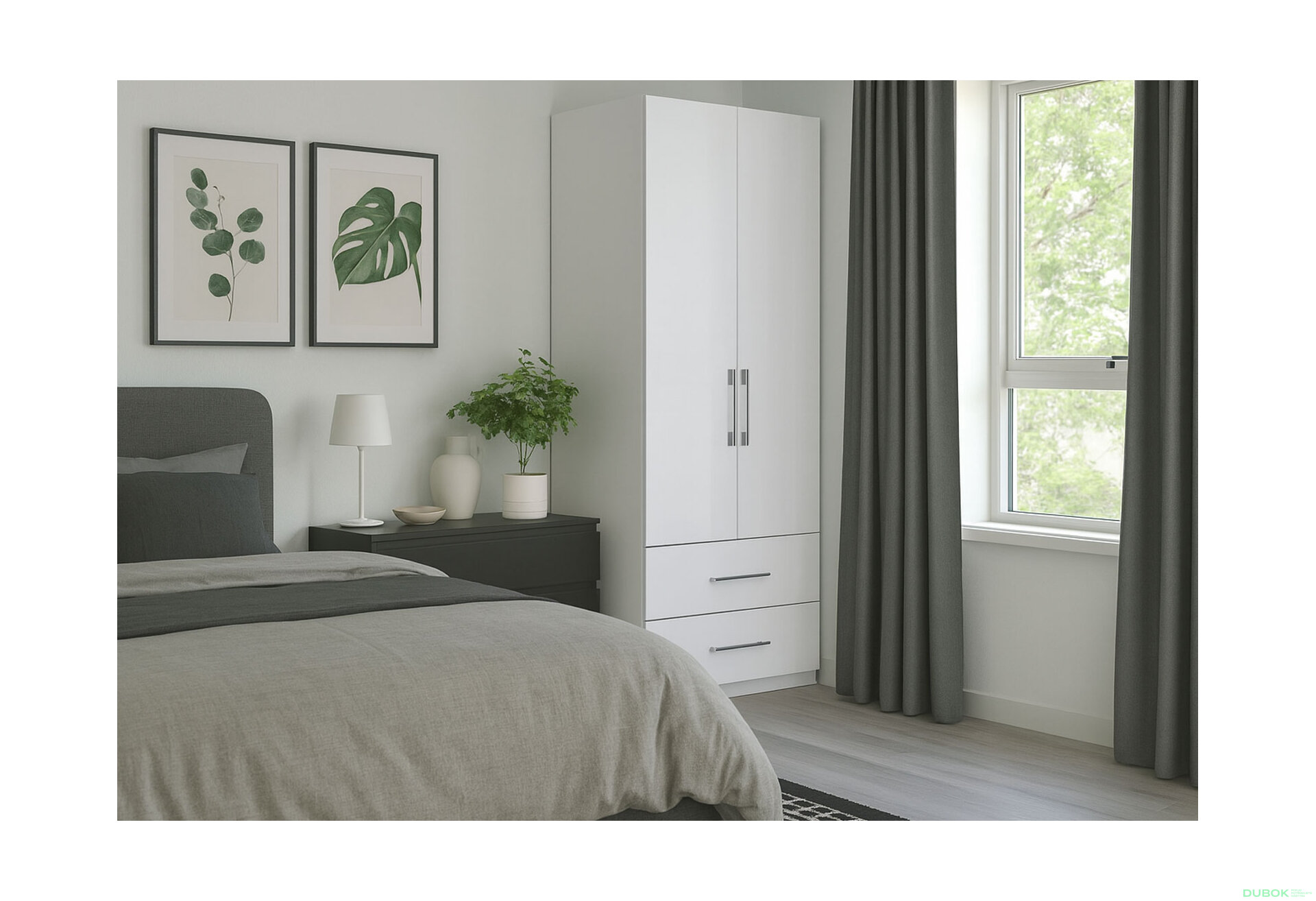 Fotografia 6 - Skriňa 2dv 2šu bez zrkadiel, séria N biely lesk Family