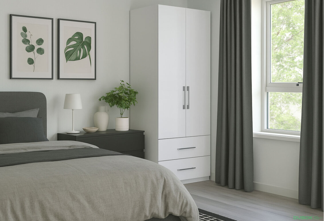 Fotografia 6 - Skriňa 2dv 2šu bez zrkadiel, séria N biely lesk Family