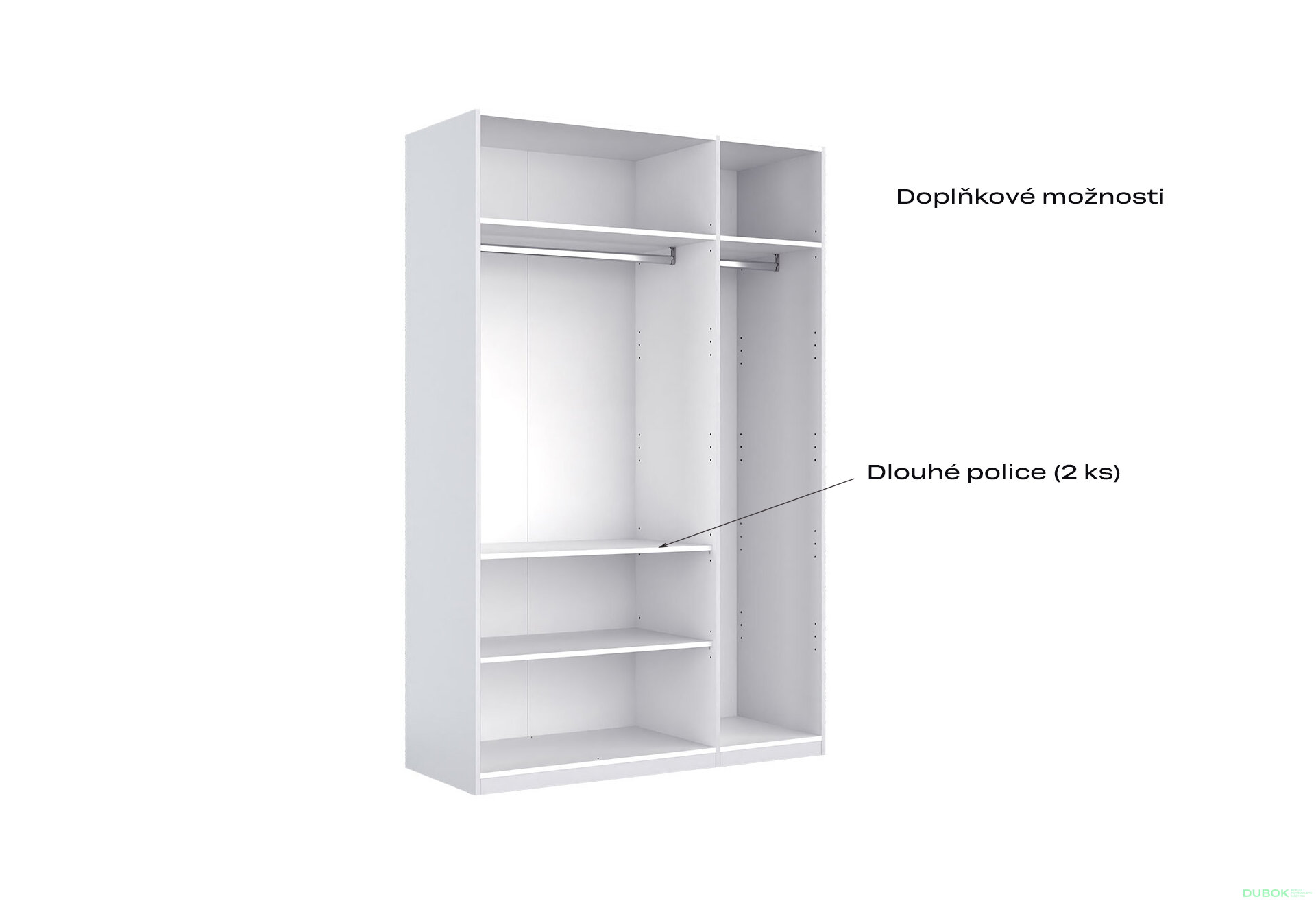 Fotografia 9 - Skriňa 3dv so zrkadlom, séria N biela Family