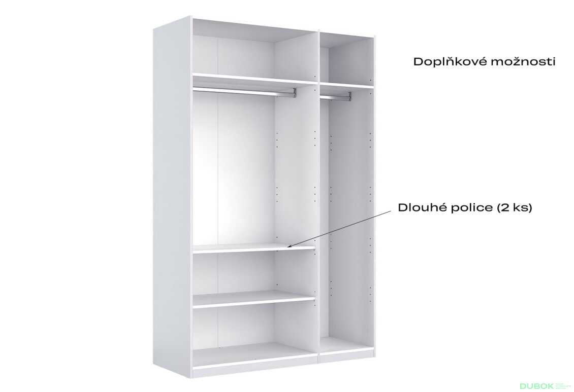 Fotografia 9 - Skriňa 3dv so zrkadlom, séria N biela Family