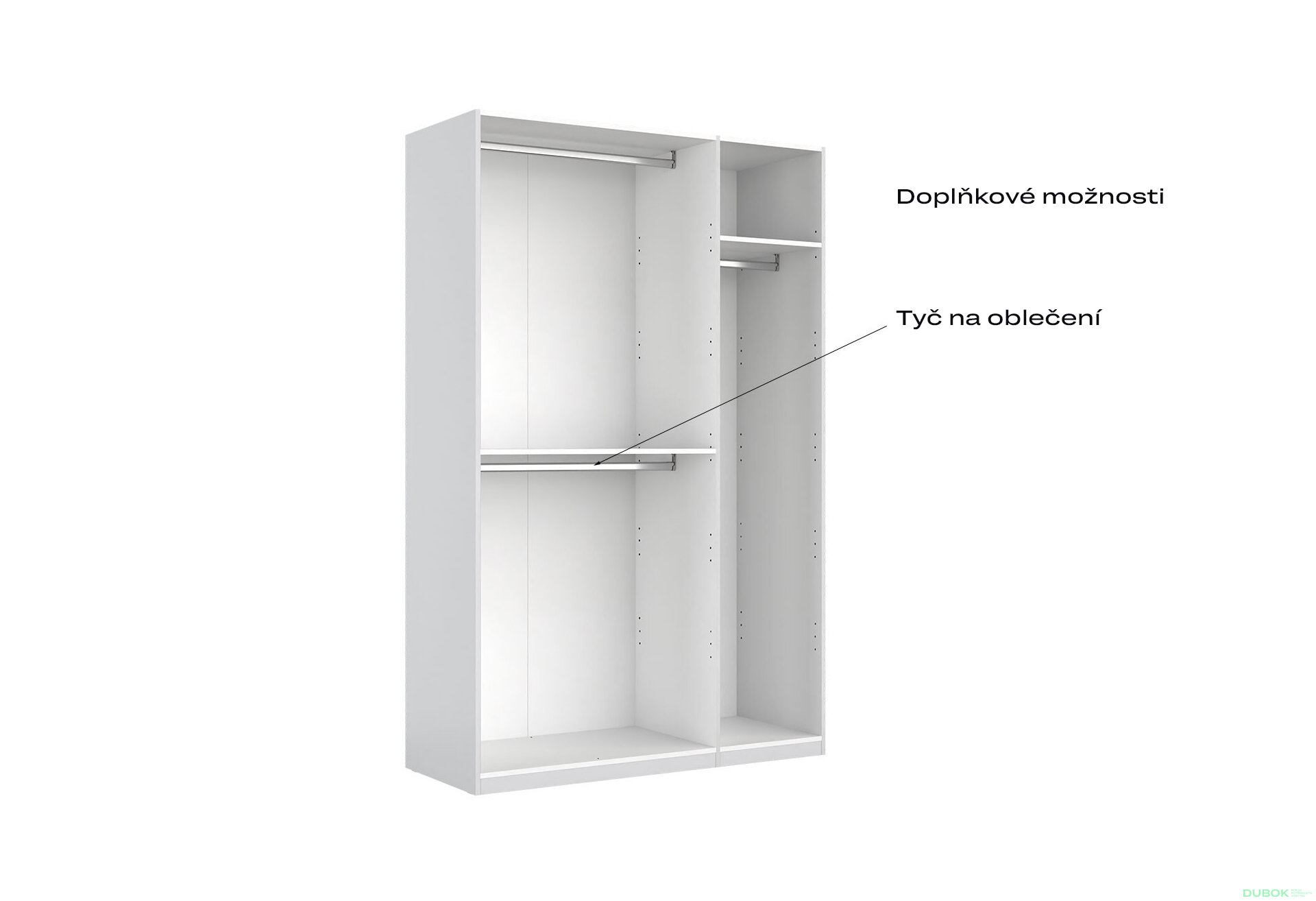 Fotografia 10 - Skriňa 3dv so zrkadlom, séria N biela Family