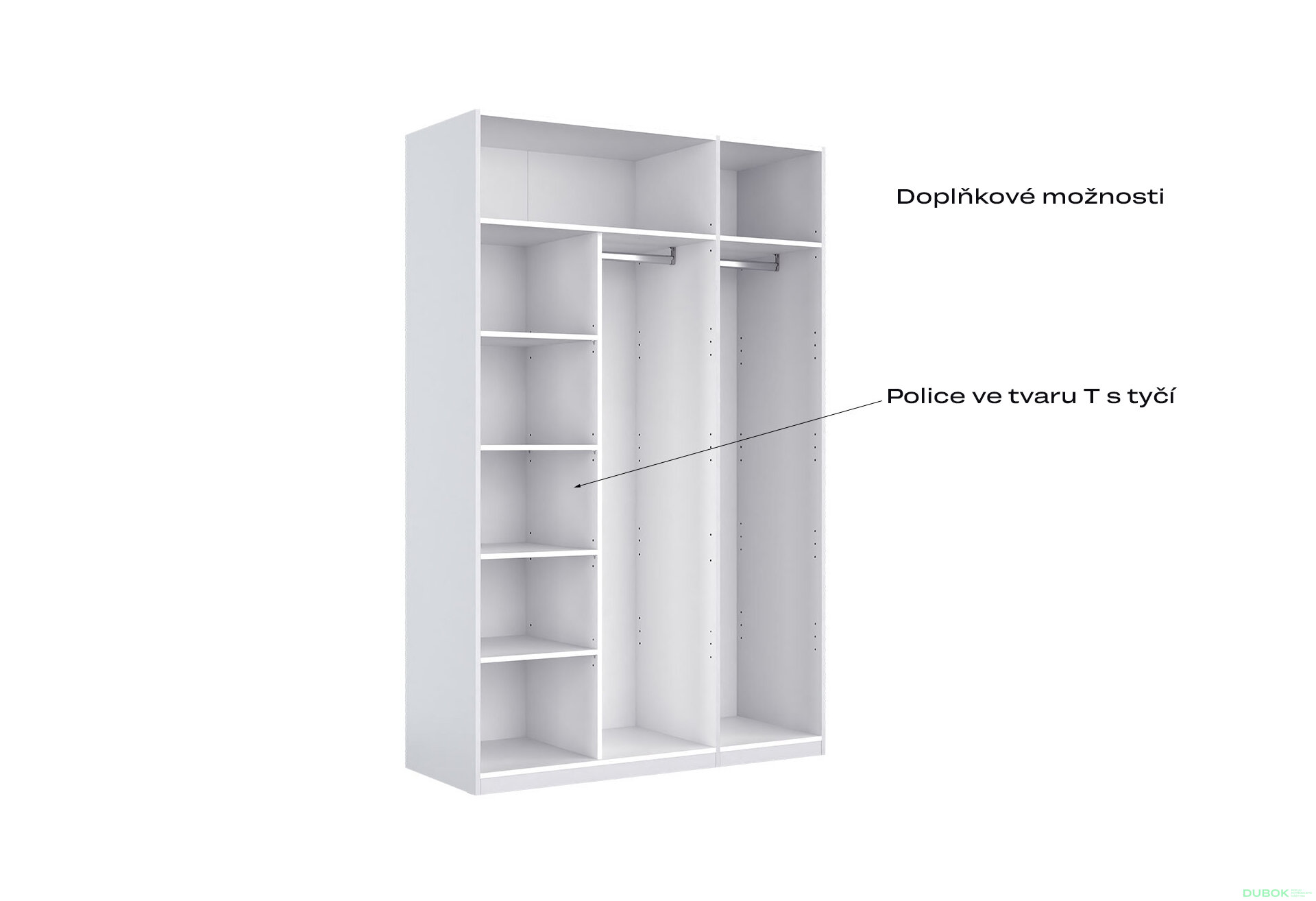 Fotografia 13 - Skriňa 3dv so zrkadlom, séria N biela Family