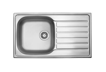 StrongSinks S1 Drez Mohan nerez satén 860x500, s odkvapom, horná montáž