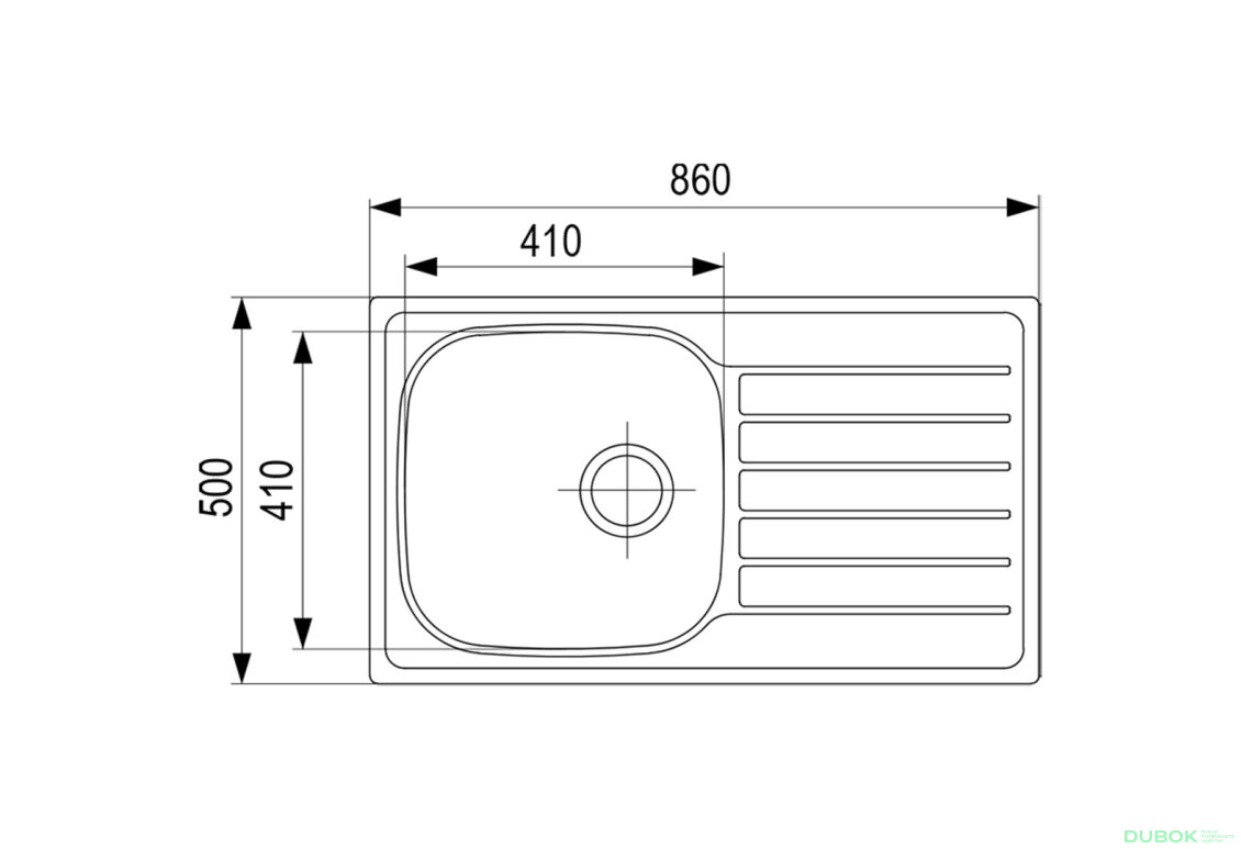 Fotografia 2 - StrongSinks S1 Drez Mohan nerez satén 860x500, s odkvapom, horná montáž