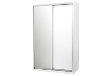 Skriňa 2D 1500x600x2400, DTD + zrkadlo, biela