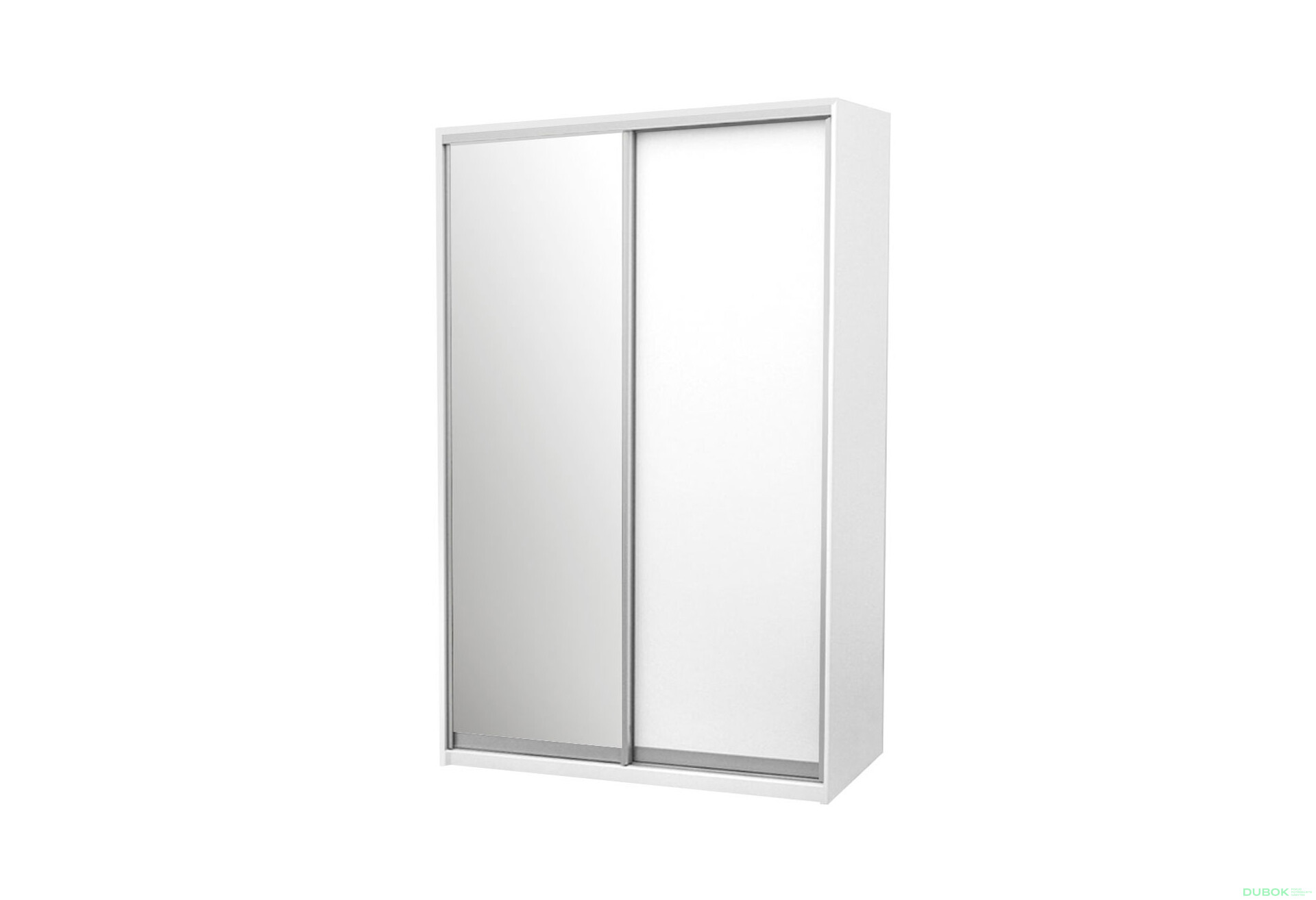 Fotografia 1 - Skriňa s posuvnými dverami Komforto 1 zrkadlová + 1 DTD 150x240x60 cm Biela