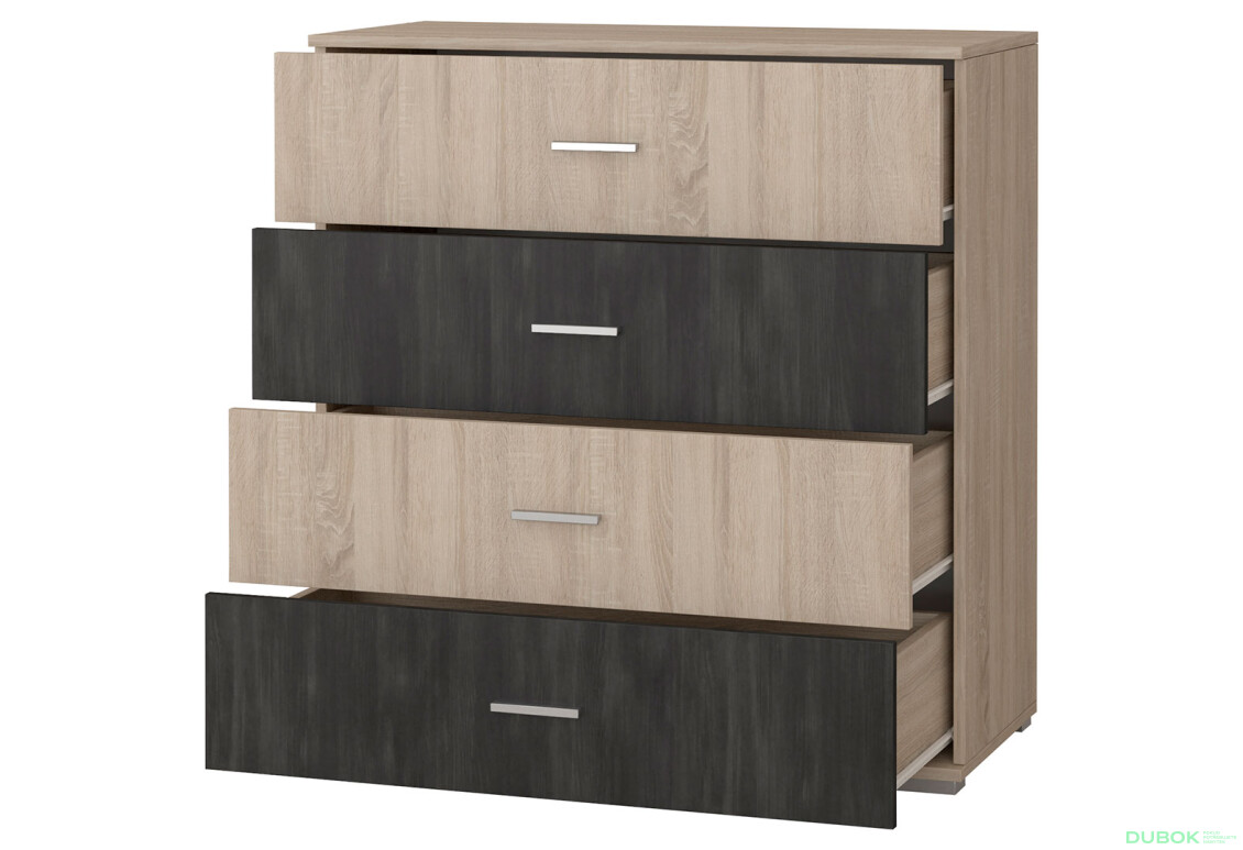 Fotografia 2 - Komoda 4S Wenecja dub sonoma / dub canterbury Idczak meble