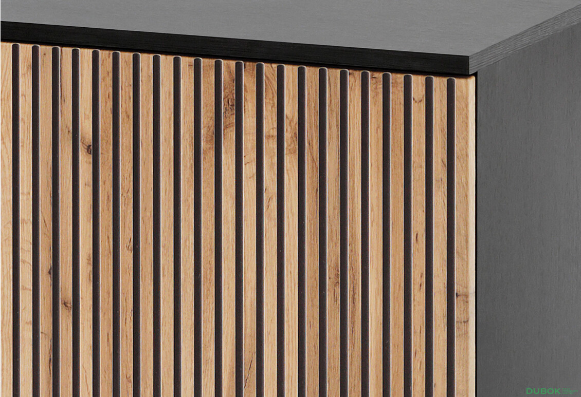 Komoda K104 1 pkt Ľad Sento čierny / dub wotan - Fotografia 6 Fotografia 6 - Komoda K104 1 pkt Ľad Sento čierny / dub wotan