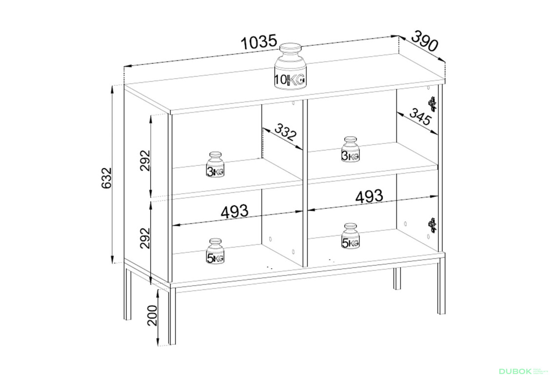 Komoda K104 1 pkt Ľad Sento čierny / dub wotan - Fotografia 9 Fotografia 9 - Komoda K104 1 pkt Ľad Sento čierny / dub wotan