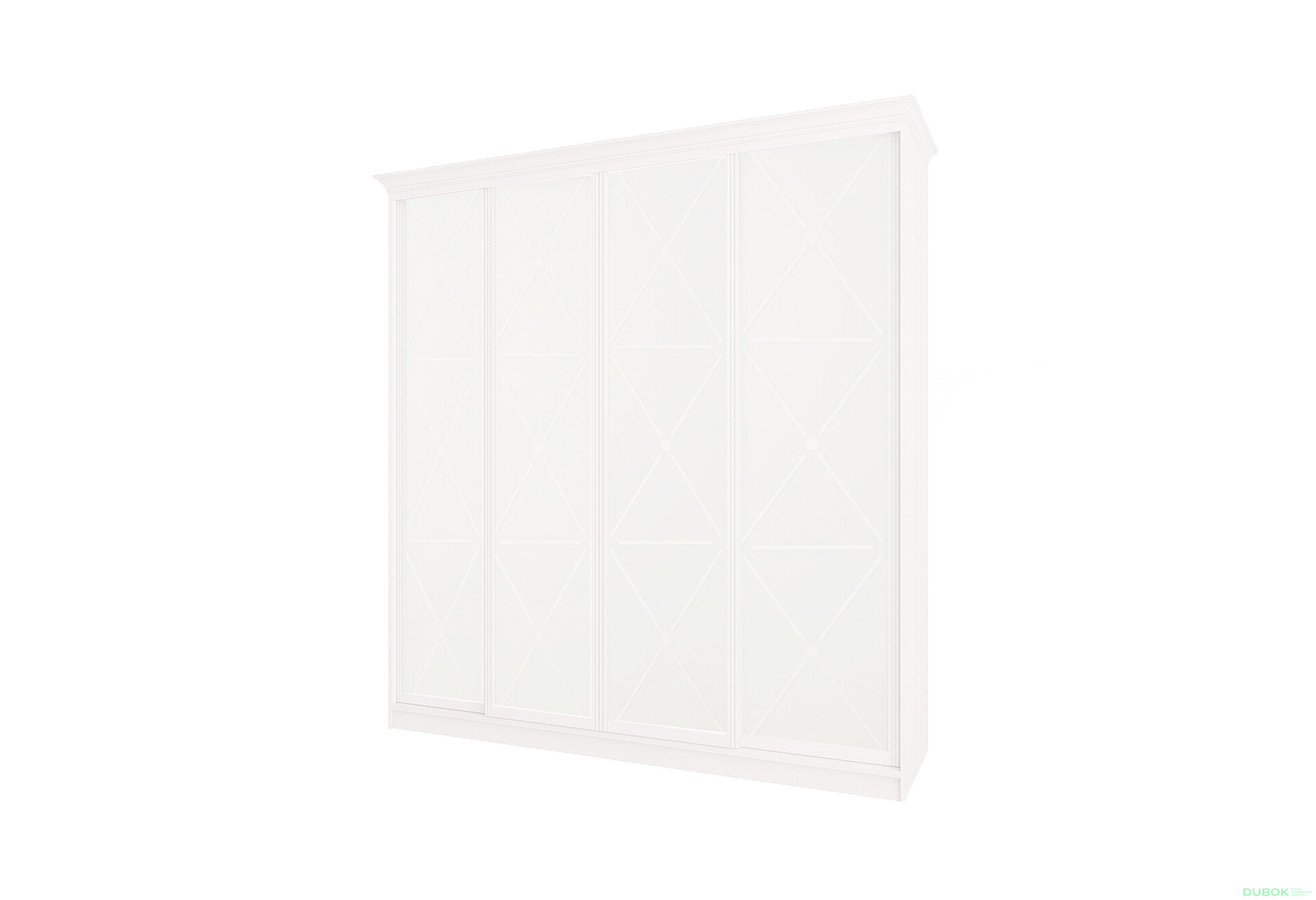 Fotografia 1 - Skriňa Rim-Veneziano 4D 2,5 m biela s rímsou, fasádami DTD (s dekorom)