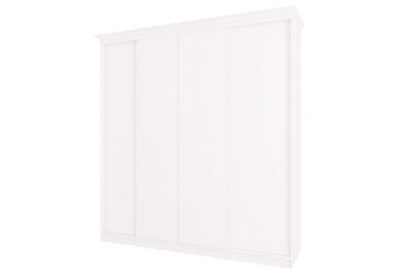 Skriňa Rim-Veneziano 4D 2,63 m biela s rímsou, fasádami DTD