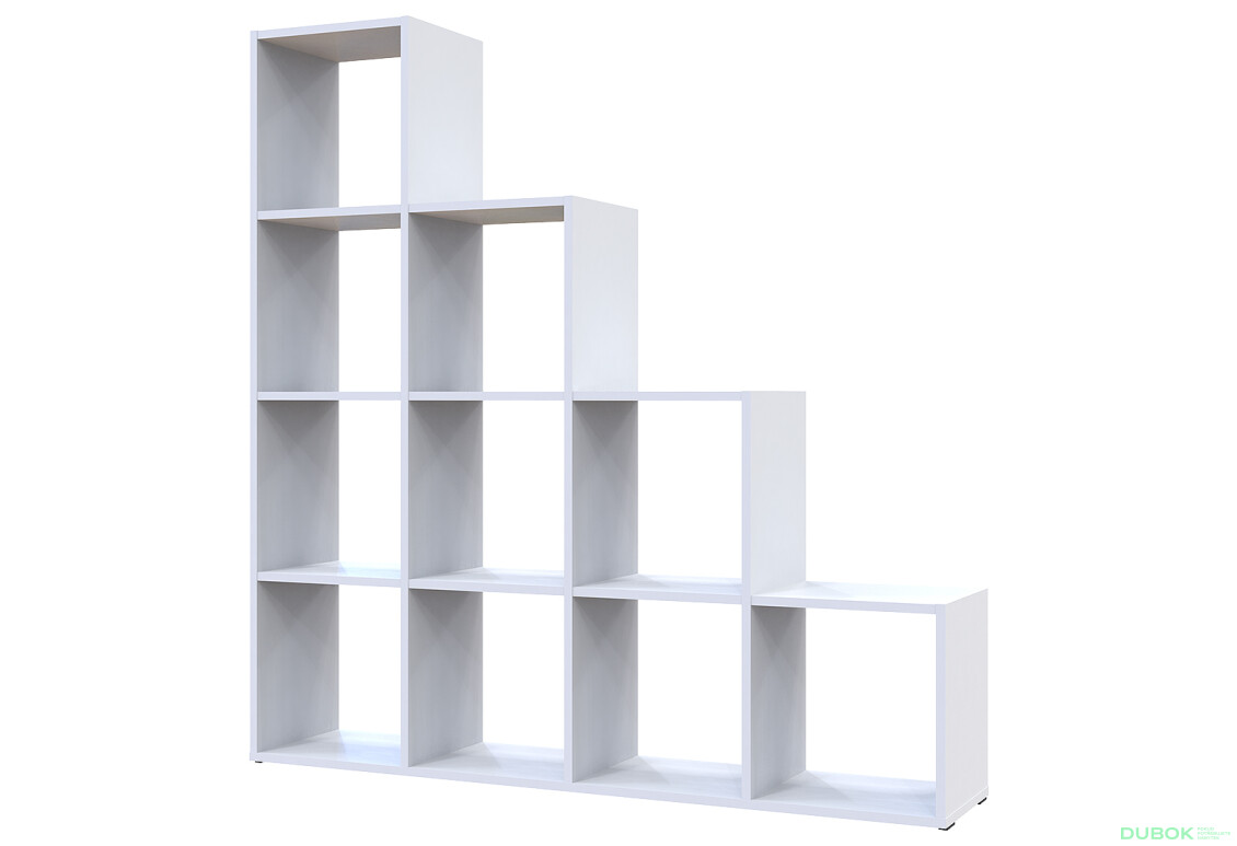 Regál otvorený Step 4х4 136.2х28.8х140.7 biely