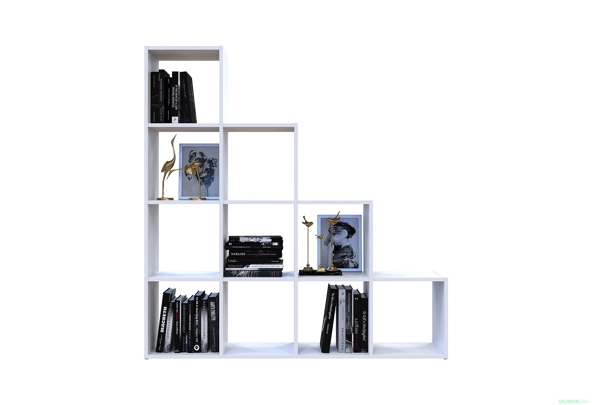 Fotografia 5 - Regál otvorený Step 4х4 136.2х28.8х140.7 biely