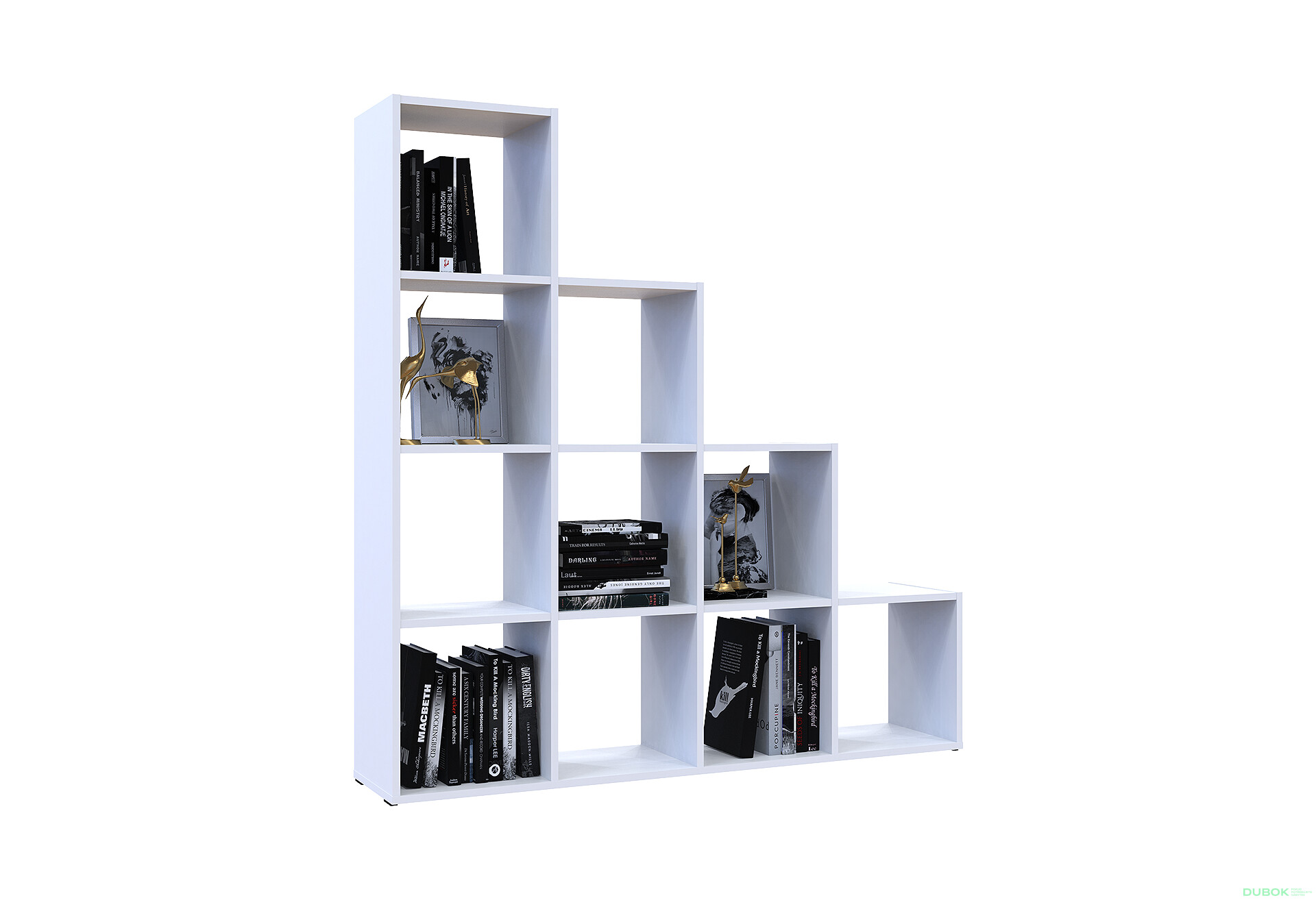 Fotografia 6 - Regál otvorený Step 4х4 136.2х28.8х140.7 biely