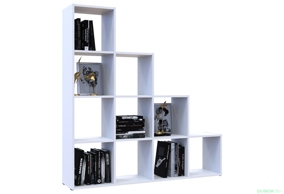 Fotografia 6 - Regál otvorený Step 4х4 136.2х28.8х140.7 biely
