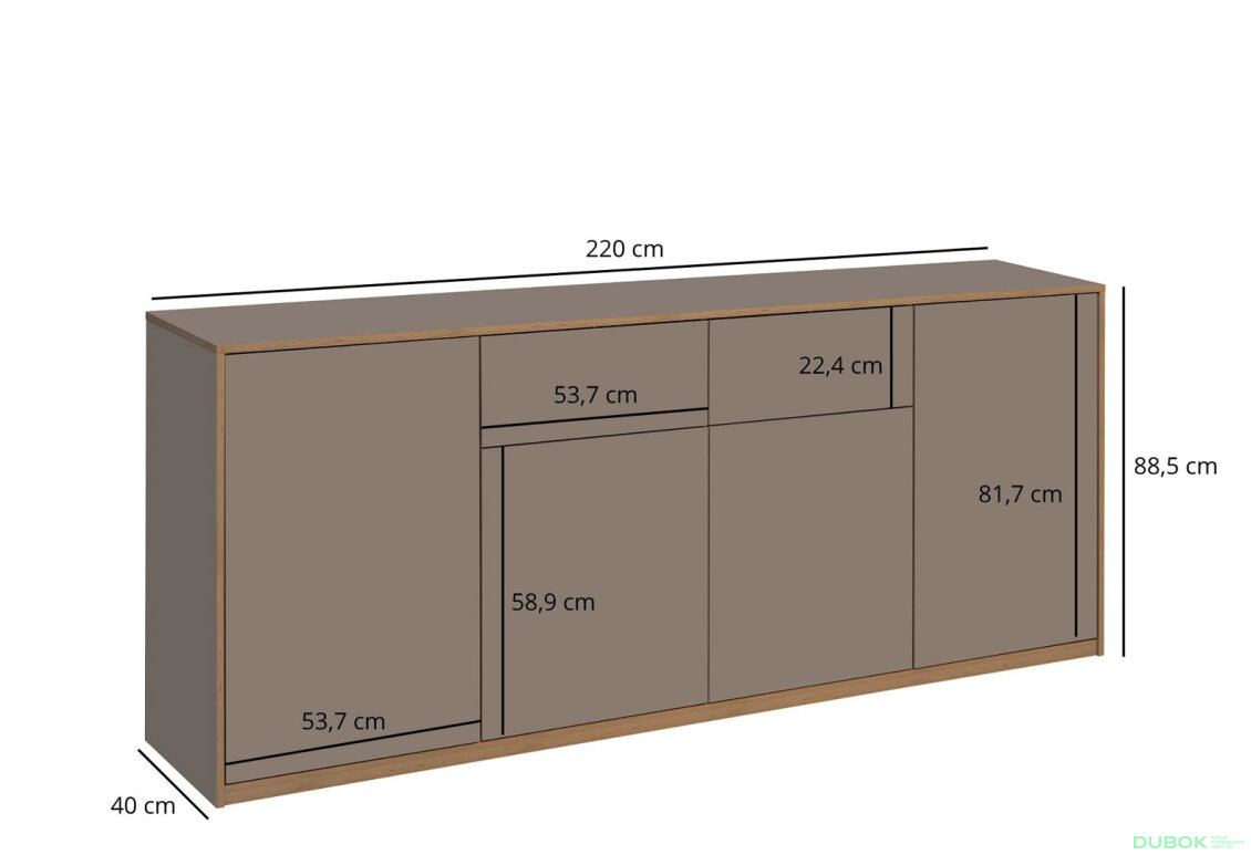 Fotografia 5 - Komoda 4d2s sivý kubanit Complex