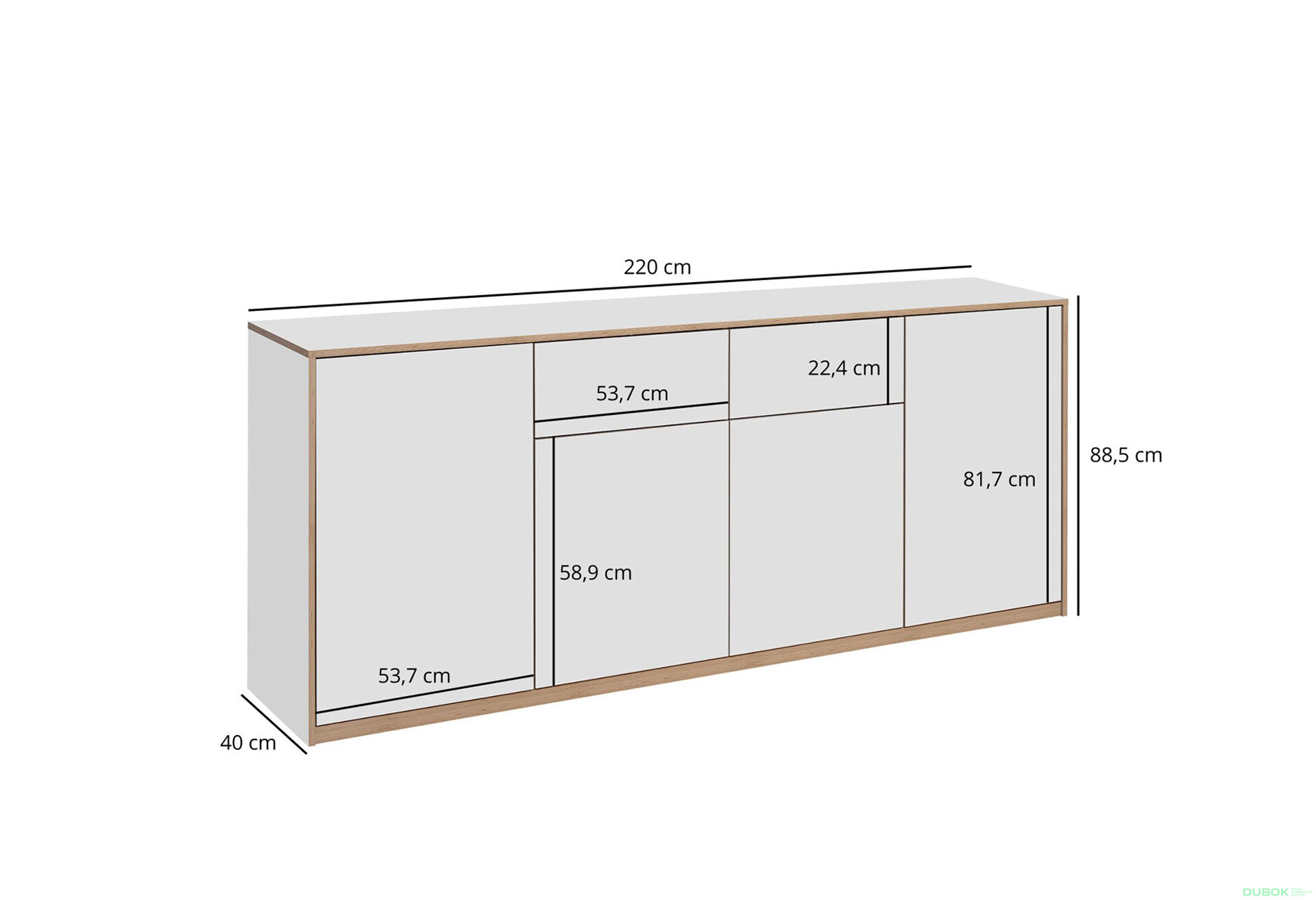 Fotografia 5 - Komoda 4d2s biela Complex