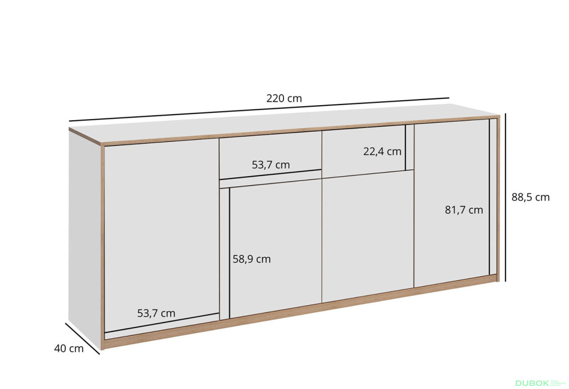 Fotografia 5 - Komoda 4d2s biela Complex