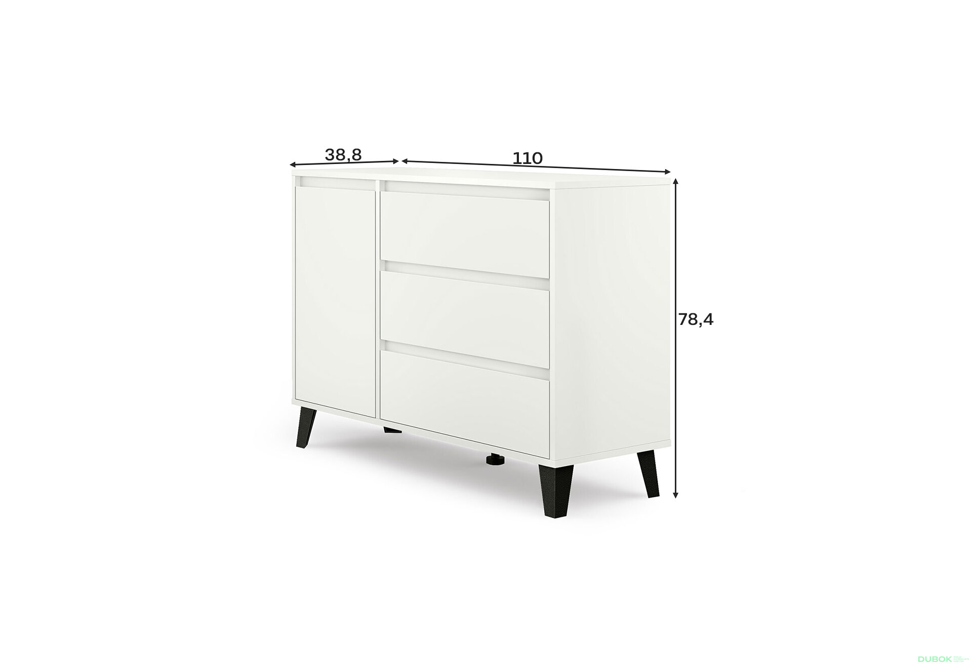 Fotografia 9 - Komoda Borg 1d3s biela