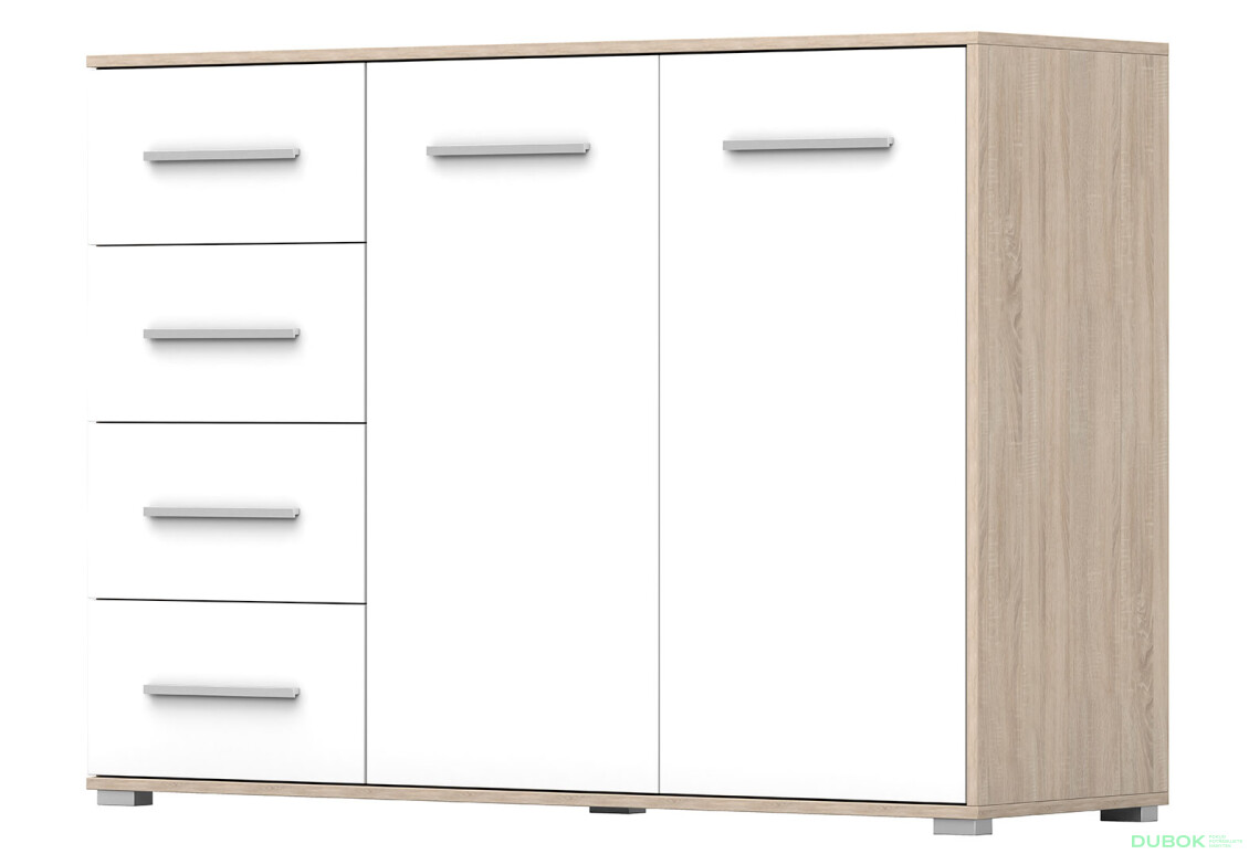 Komoda Frida 01 135 2D4S dub sonoma / biely