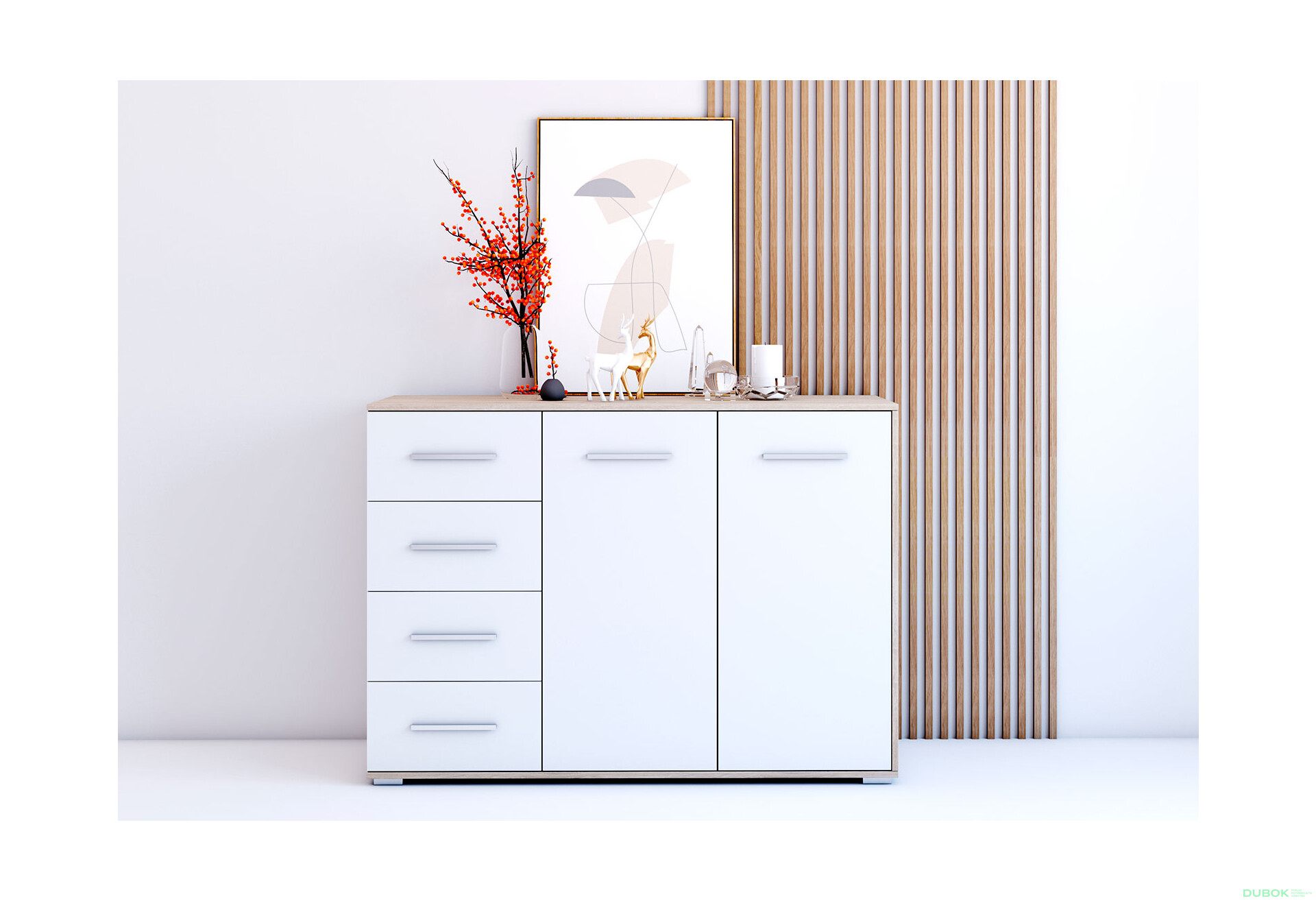 Fotografia 10 - Komoda Frida 01 135 2D4S dub sonoma / biely