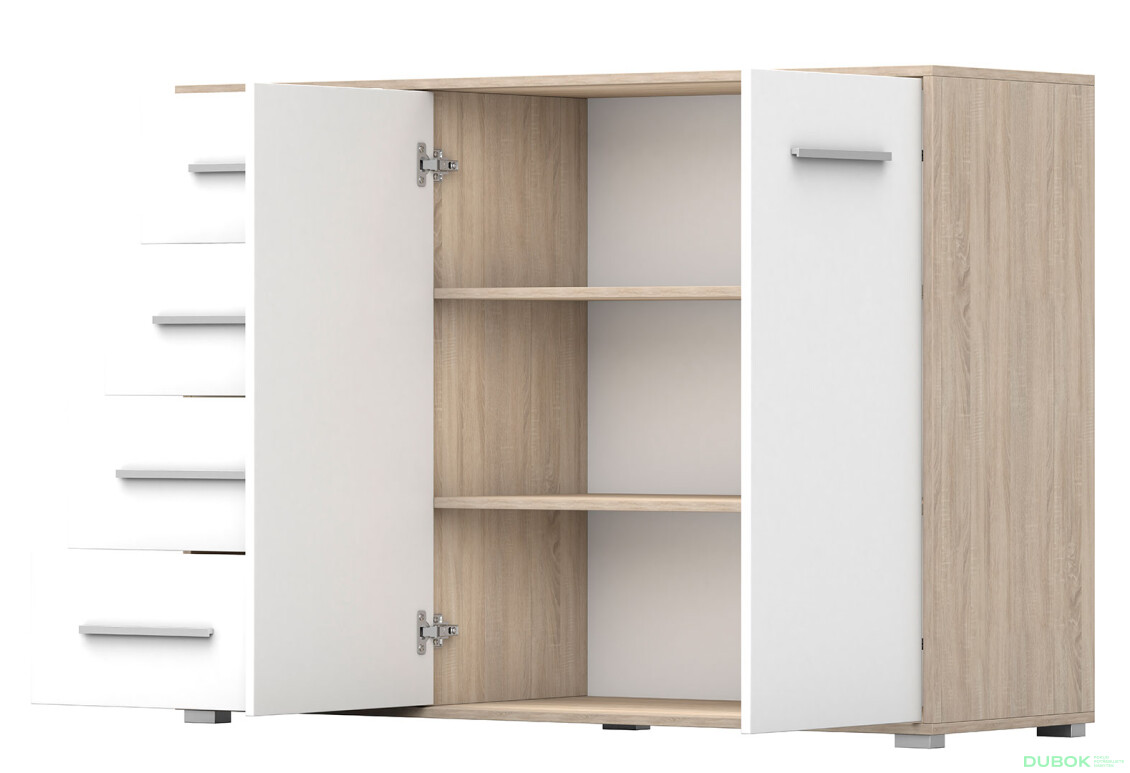 Fotografia 5 - Komoda Frida 01 135 2D4S dub sonoma / biely