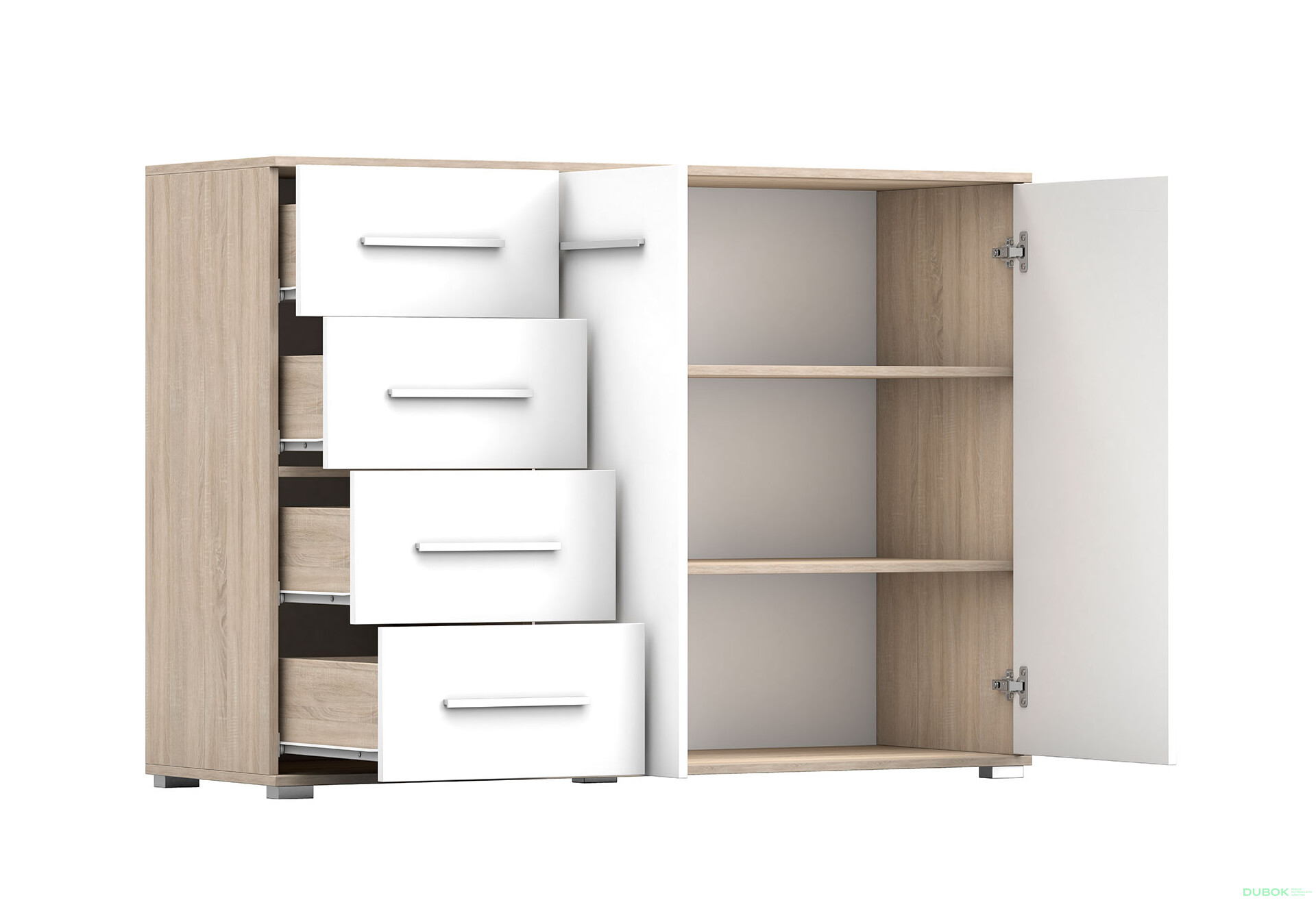 Fotografia 7 - Komoda Frida 01 135 2D4S dub sonoma / biely