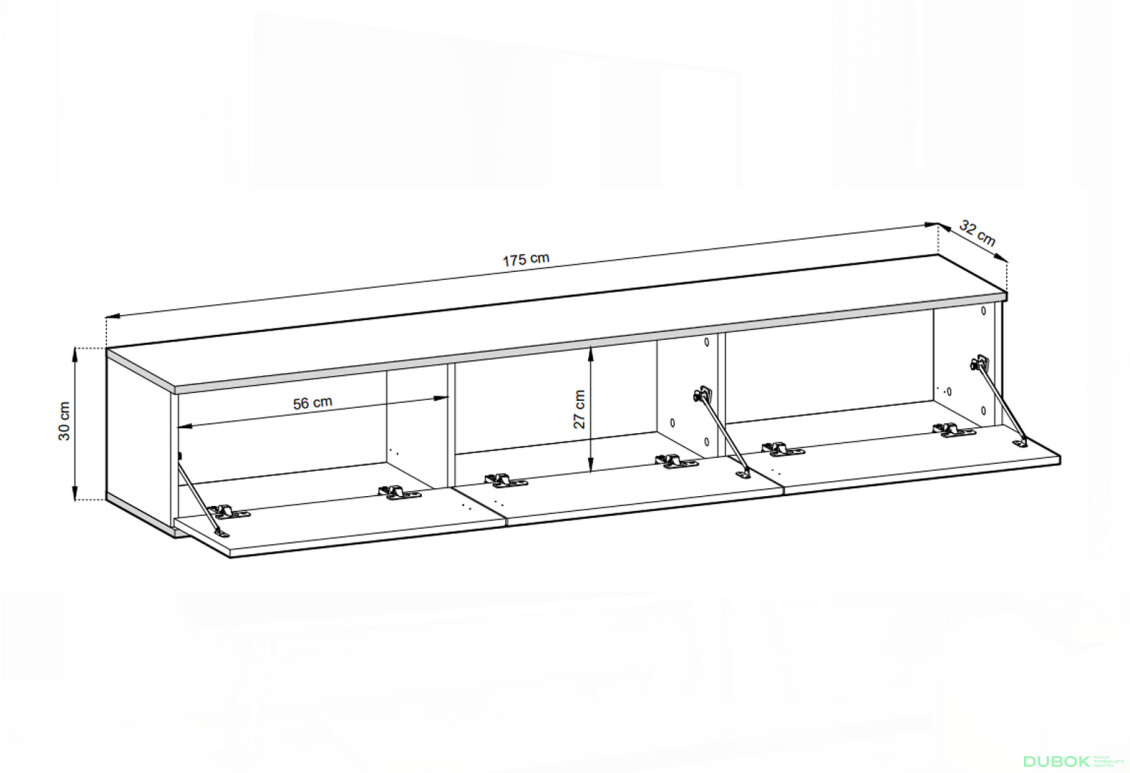 TV stolík RTV 175 MDF biely Oro - Fotografia 3 Fotografia 3 - TV stolík RTV 175 MDF biely Oro