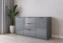 Fotografia 2 - Komoda Roma Color 2 dvere 3 šírky 1,6 m lesklá sivá láva