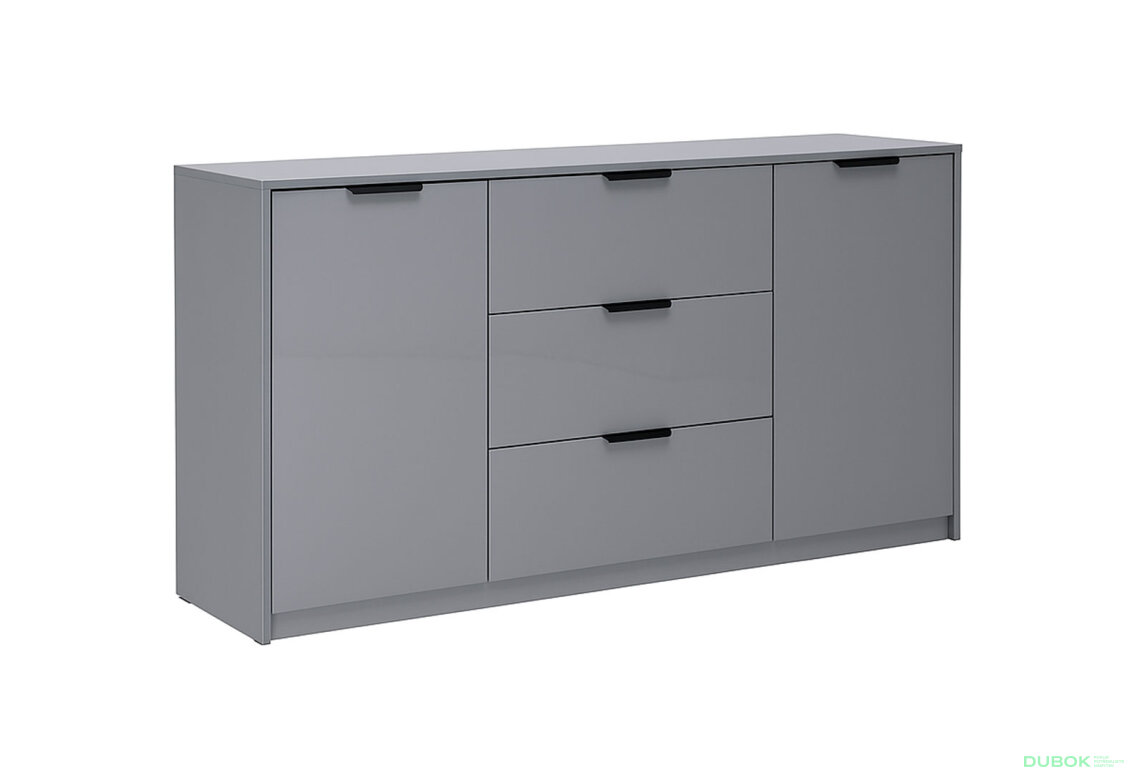 Fotografia 3 - Komoda Roma Color 2 dvere 3 šírky 1,6 m lesklá sivá láva