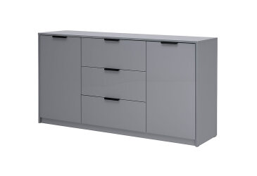 Komoda Roma Color 2 dvere 3 šírky 1,6 m lesklá sivá láva