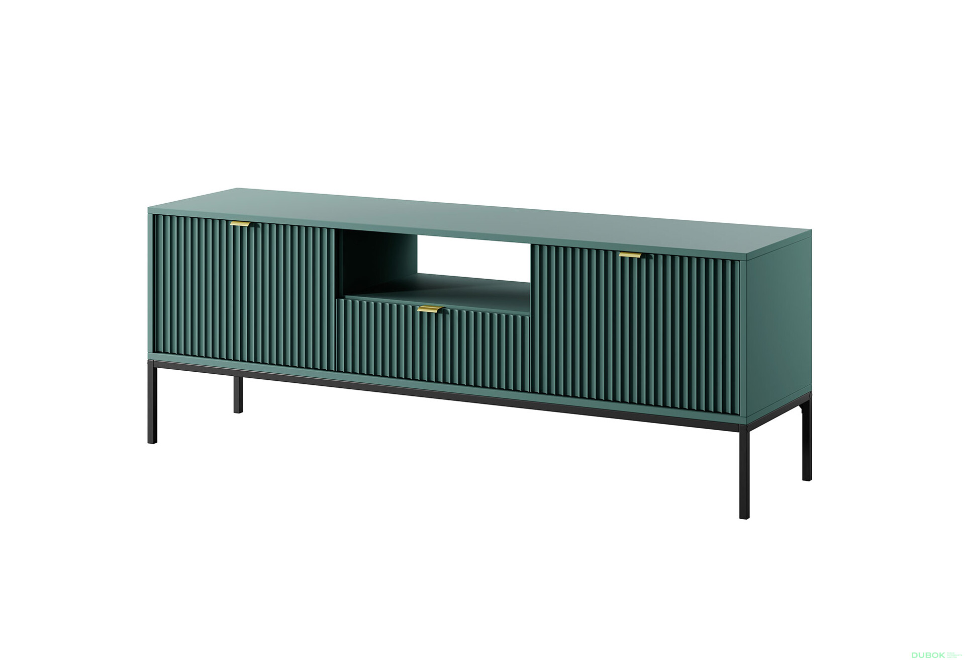 TV stolík RTV154 zelený Nova Čierne nohy / zlatý úchytky - Fotografia 1 Fotografia 1 - TV stolík RTV154 zelený Nova Čierne nohy / zlatý úchytky