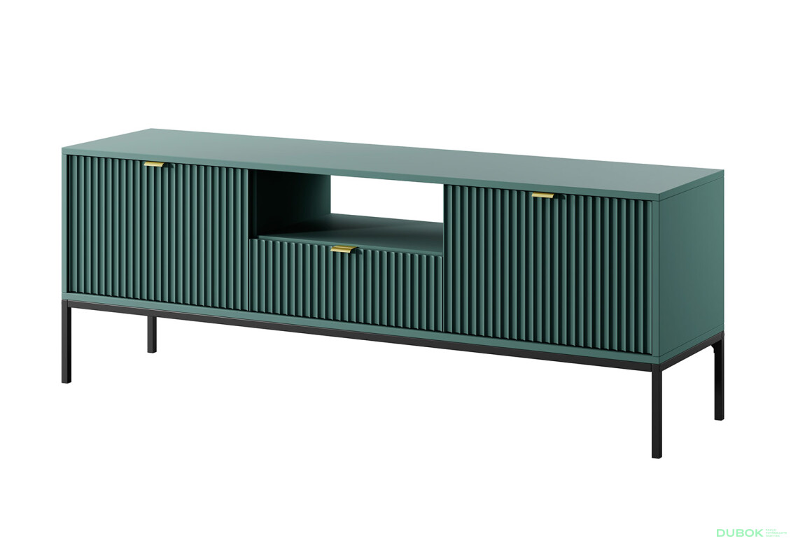 TV stolík RTV154 zelený Nova Čierne nohy / zlatý úchytky - Fotografia 1 Fotografia 1 - TV stolík RTV154 zelený Nova Čierne nohy / zlatý úchytky