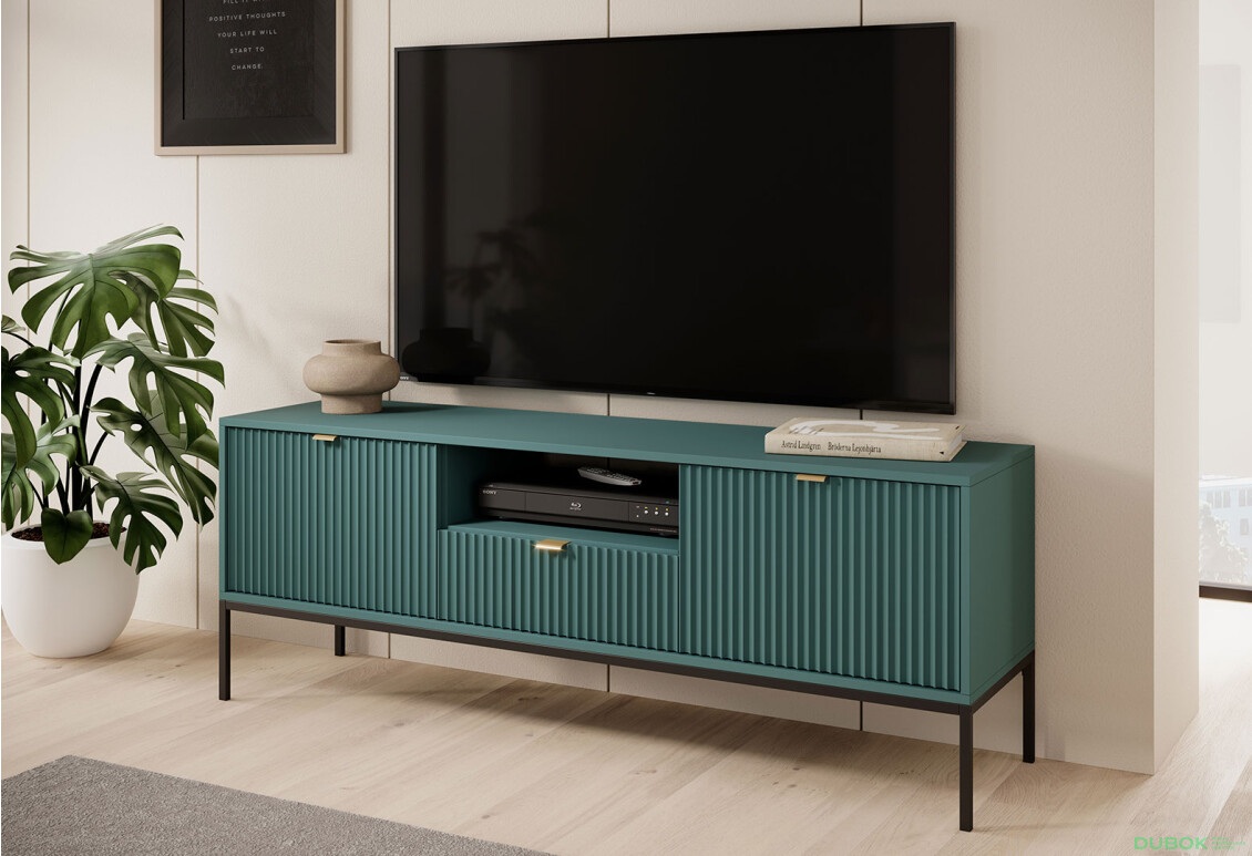 TV stolík RTV154 zelený Nova Čierne nohy / zlatý úchytky - Fotografia 4 Fotografia 4 - TV stolík RTV154 zelený Nova Čierne nohy / zlatý úchytky