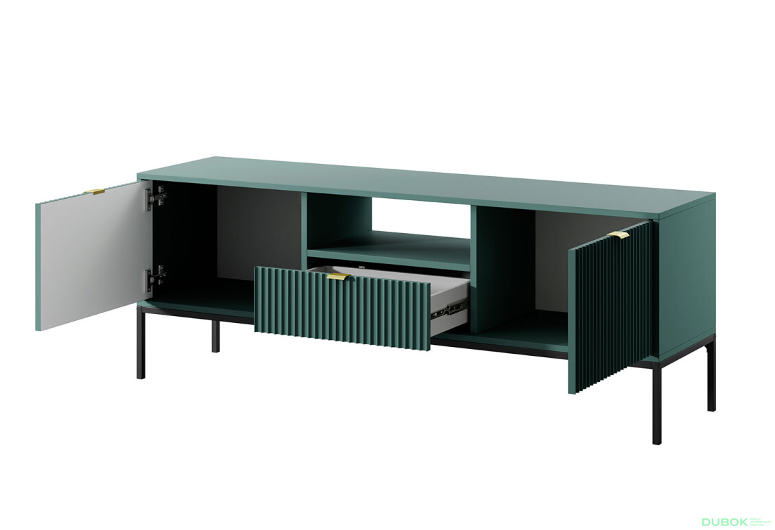 TV stolík RTV154 zelený Nova Čierne nohy / zlatý úchytky - Fotografia 2 Fotografia 2 - TV stolík RTV154 zelený Nova Čierne nohy / zlatý úchytky