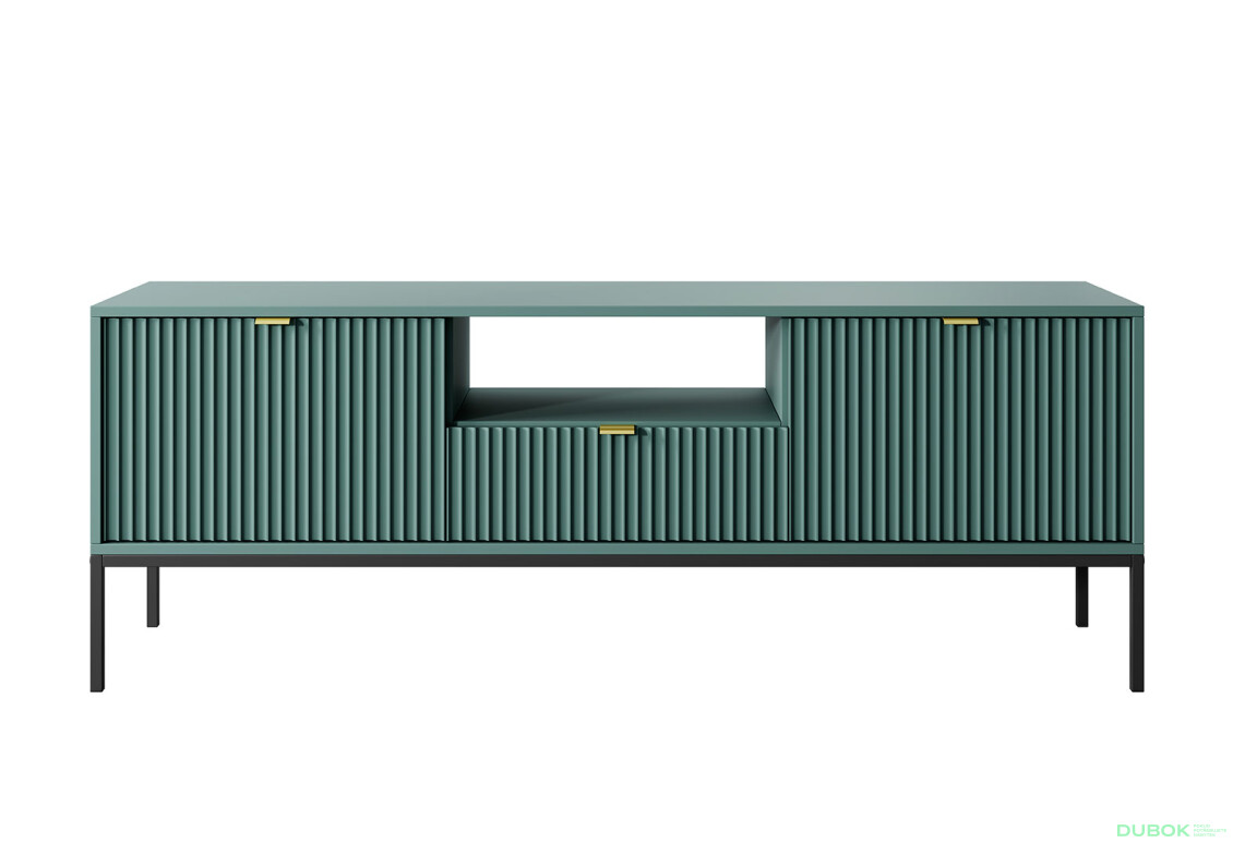 TV stolík RTV154 zelený Nova Čierne nohy / zlatý úchytky - Fotografia 3 Fotografia 3 - TV stolík RTV154 zelený Nova Čierne nohy / zlatý úchytky