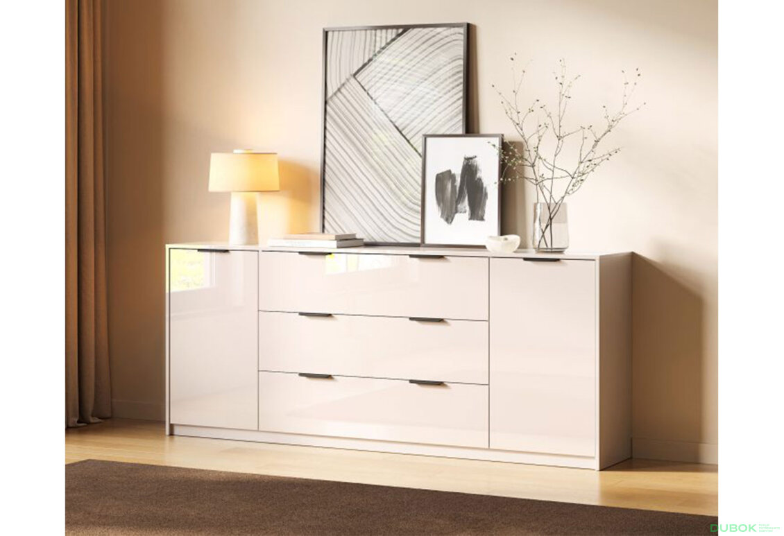 Fotografia 2 - Komoda Roma Color 2 dvere 3 šírky 2,0 m kašmírový lesk