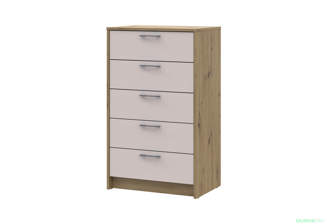 Komoda Rondi 5 zásuviek 60х40х100 dub artisan / kašmír - Fotografia 1 Fotografia 1 - Komoda Rondi 5 zásuviek 60х40х100 dub artisan / kašmír