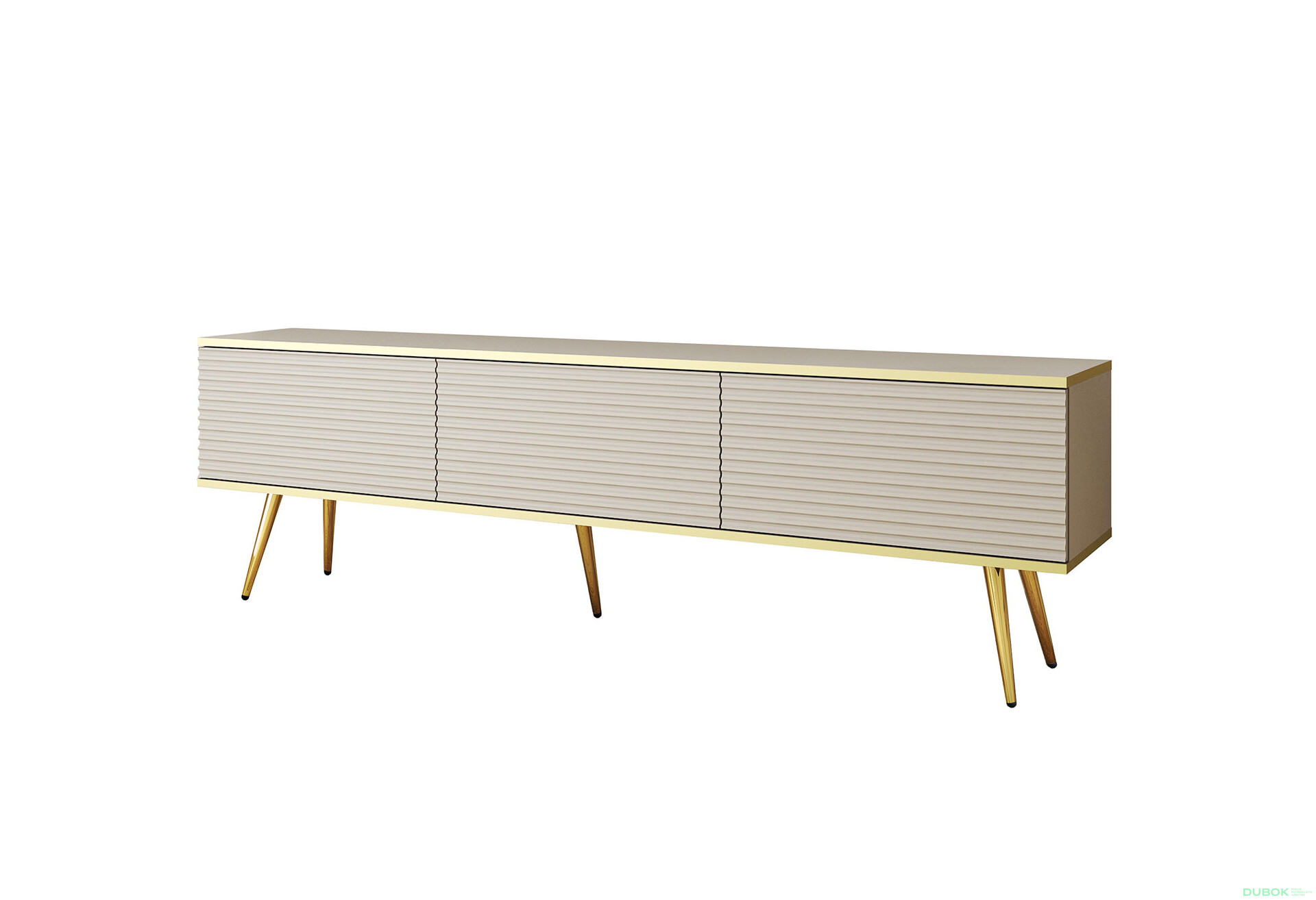 TV stolík RTV 175 MDF béžový, zlaté nohy Oro - Fotografia 1 Fotografia 1 - TV stolík RTV 175 MDF béžový, zlaté nohy Oro