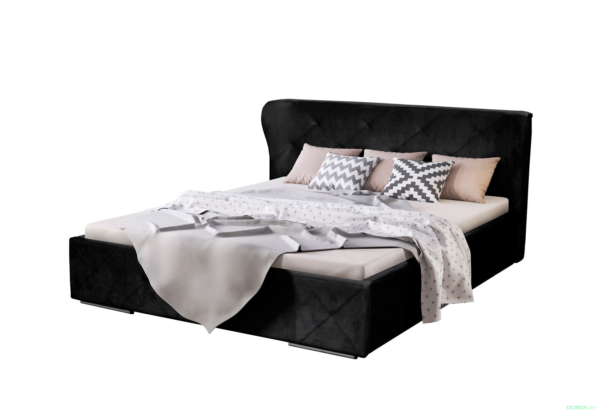 Fotografia 1 - Čalúnená posteľ Orlando 160x200 s roštom D Soft 11 čierna Automat