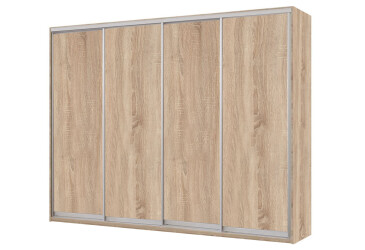 Skriňa 4D 2500x600x2400, 4 DTD, Svetlý dub sonoma
