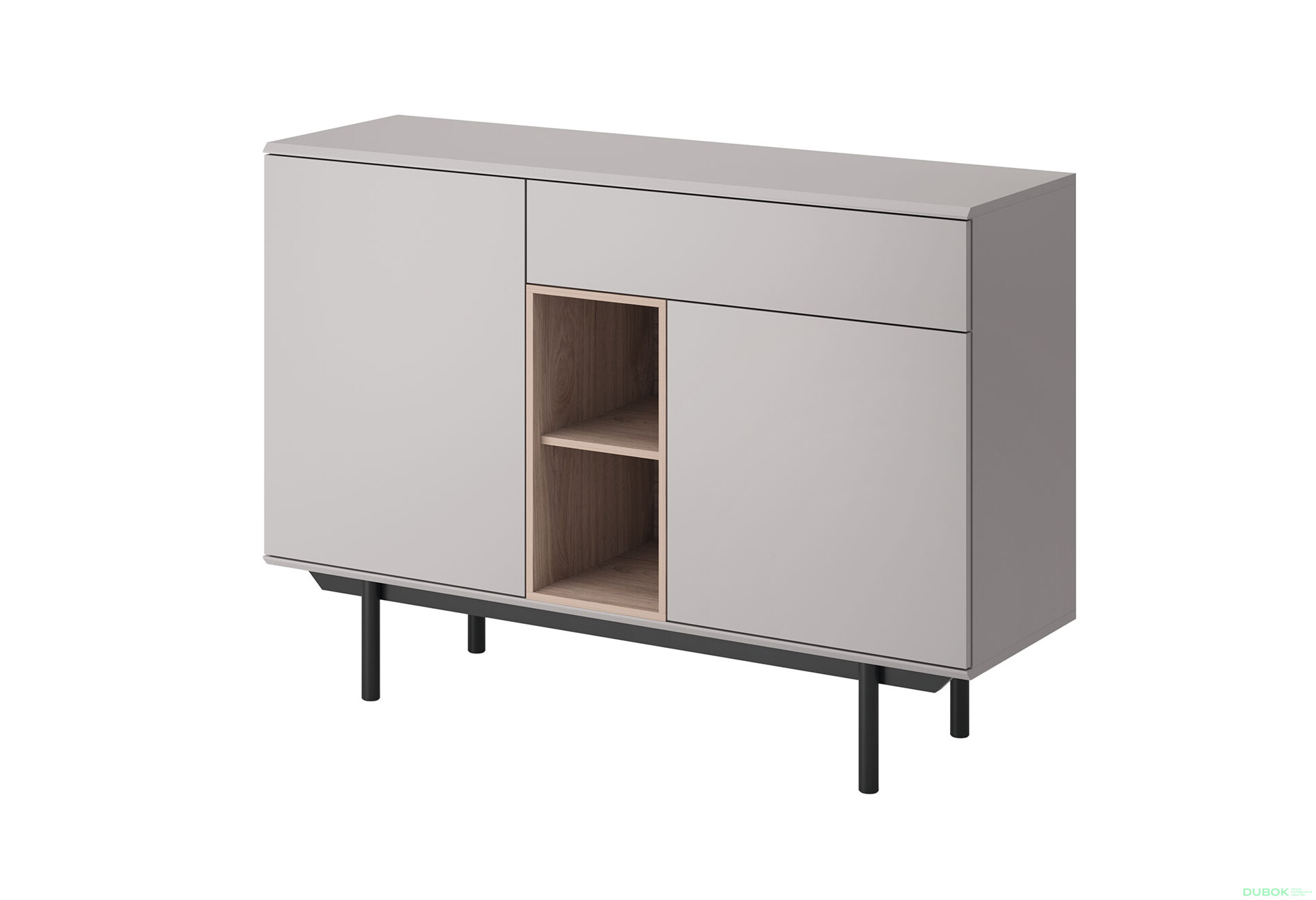 Fotografia 1 - Komoda IK125 šedá / jackson hickory Inox