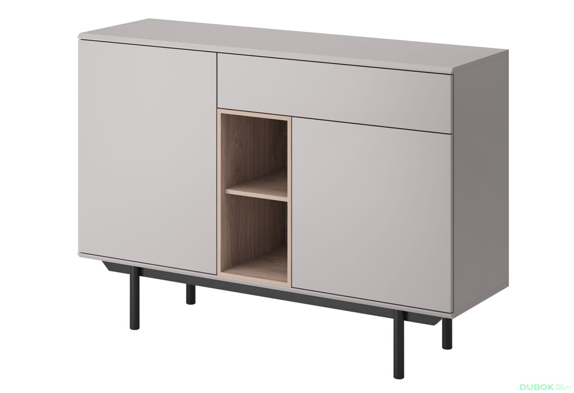 Komoda IK125 šedá / jackson hickory Inox - Fotografia 1 Fotografia 1 - Komoda IK125 šedá / jackson hickory Inox