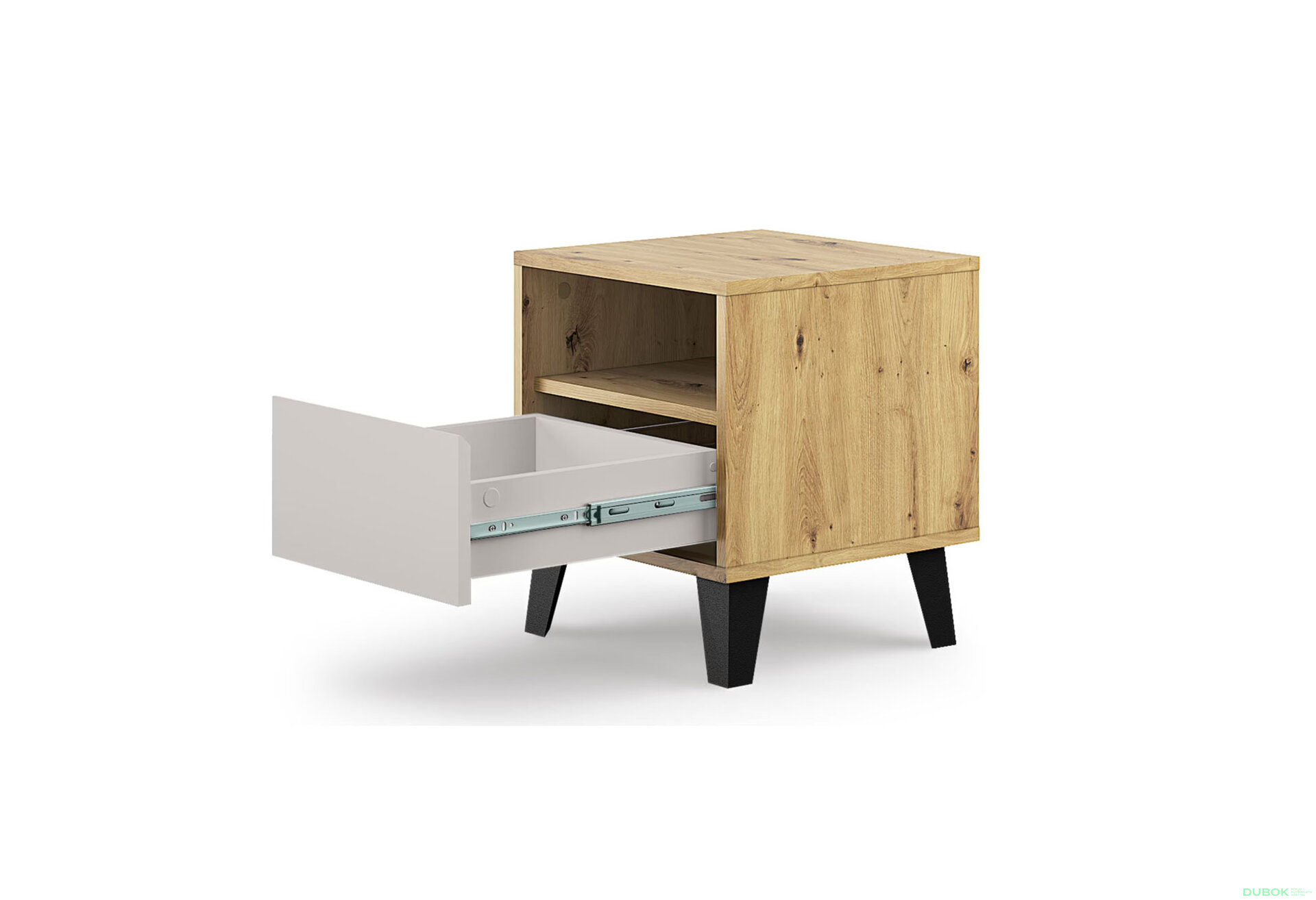 Fotografia 4 - Nočný stolík Borg 1s dub artisan / kašmír