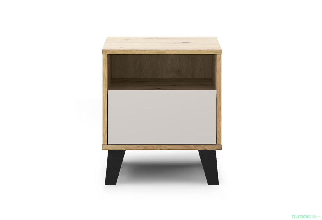 Nočný stolík Borg 1s dub artisan / kašmír